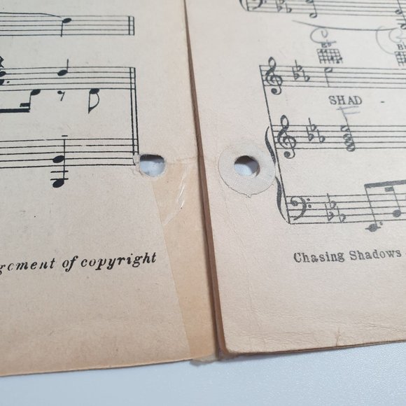 Vintage Sheet Music 1935 Chasing Shadows Voice Piano Guitar Easy Listening Song - Picture 6 of 6